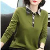 Women's Polos M-4XL Womens Polo Shirts Spring Autumn Long Sleeve Collar Solid Color Loose Casual Female Tops Tees Ladies Clothes Hw28