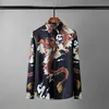 Men's Casual Shirts All Printed Mens Luxury China Red Dragon Long Sleeve Dress Plus Size 4xl Slim Fit Male203H