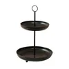 Tallrikar 2 Tier Iron Art Home Party for Kitchen Storage Servering Modern Fruit Plate Cake Stand Practical With Tear Round Bowl