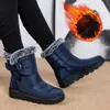 Stivali Donna Scarpe invernali impermeabili per pelliccia sintetica Stivali lunghi femminili in peluche Donna Stivali da neve in cotone caldo Stivaletti con plateau 231019