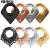 Stud Vanku 2st Stylish Stainless Steel Water Drop Flower Mönster Magnet Ear Weight Breaters Body Piercing Jewelry Earring Mätare 231020