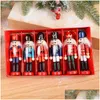 Décorations de Noël 6pcs / boîte Casse-Noisette Soldat Ornement 11cm Arbre en bois Année Cadeaux Noël Drop Livraison Maison Jardin Fête Fête S Dhepa