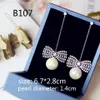 Luxury Vintage Flower Cubic Zirconia Stone Simulated Earrings With Pearl Long Drop Women Bridal Jewelry Chandelier Earrings C19041254u