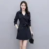 Trenchs de femmes manteaux long manteau femmes 2023 printemps automne coréen double boutonnage femme pardessus coupe-vent vêtements de dessus pour femmes