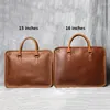 Briefzüge Luxus echte Ledermänner Handtasche große Kapazität Laptop -Tasche Vintage Herren Executive Aktentasche Designer -Umhängetaschen