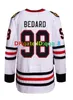 남자 아이들 Blackhawks 98 Connor Bedard Hockey Jersey Chicago Red White 100% ed size s-xxxl