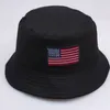 Berets Summer America Flag USA Bucket Hat For Women Men Bob Double-sided Panama Caps Sun Black Cotton Fishing Fisherman 2023