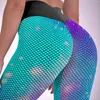 Pantalon actif de Yoga pour femmes, Leggings bleus et roses, taille haute, Design sans couture, collants de sport pour vélo, galaxie abstraite