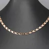Chains Rectangle Link Chain Necklace 585 Rose Gold Color For Women Girls Jewelry Wholesale Drop 5mm 20/24inch DCN54