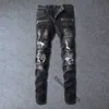 Jeans da uomo Designer da uomo Biker strappato effetto consumato Slim Fit Motociclisti Denim per uomo Moda Uomo Pantaloni neri Pour Hommes9dnv