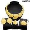 Necklace Earrings Set Dubai Gold Plated Jewelry Ladies Shell Shape Bracelet Italian Design Simple Style Wedding Gift Trend H00178