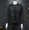 Costume super noir pour hommes Veste Designer Mode Col en V imprimé Vestes surdimensionnées Coupe-vent à glissière Homme Tops Manteaux masculins Outwear 4XL