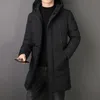 Męska mowa parkas pikowana kurtka marka z kapturem grube ciepłe mężczyźni Windbreaker Winter Slim Modna Koreańska Moda Cottonpadded 231020