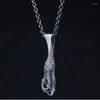 Hanger Kettingen Vintage Zilveren Kleur Dragon Claw Ketting Voor Mannen Vrouwen Gothic Punk Hip Hop Sieraden Accessoires