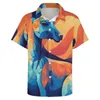 Chemises décontractées pour hommes Blouses kangourou Hommes Abstraction Illustration Été Motif à manches courtes Harajuku Chemise de vacances surdimensionnée Cadeau