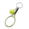 Keychains 100Pcs Mini Tennis Racket Pendant Keychain Keyring Key Chain Ring Finder Holer Accessories For Lover's Day Gifts