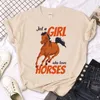 Homens Camisetas Cavalo Camisetas Mulheres Harajuku Streetwear Tee Feminino Gráfico Anime Y2K Roupas