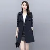 Trenchs de femmes manteaux long manteau femmes 2023 printemps automne coréen double boutonnage femme pardessus coupe-vent vêtements de dessus pour femmes