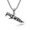 Chaînes Collier en acier inoxydable pour hommes Bijoux en gros Dagger Skull Pendentif Titanium Party Rave