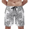 Men's Swimwear Summer Beach Sports Shorts Swimsuit Swim Bandana Ribbed Custom Printed Surfing Cycling