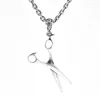 Pendant Necklaces Fashion Hair Stylist Scissor For Men And Women Holiday Gift Hip Hop Retro Thai Silver Sweater Chain Jewelry