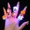 Band Rings 1030Pcs LED Luminous Halloween Creative Pumpkin Ghost Skull Glowing in Dark Finger Toys Lights Jewelry Party Gifts 231020