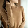 Kvinnor stickar Tees Winter Basic Soft Solid Color Turtleneck tröja Pullover Women Casual Long Sleeve Chic Bottom Female Knit Jumpers Top 231019