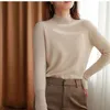 Kvinnor stickar Tees Winter Basic Soft Solid Color Turtleneck tröja Pullover Women Casual Long Sleeve Chic Bottom Female Knit Jumpers Top 231019