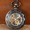 Pocket Watches Copper Steampunk Vintage Watch Necklace Pendant Hollow Fob Men Women Gear Relojes De Bolsillo
