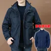 Chaquetas de caza para hombre, chaqueta de trabajo con múltiples bolsas, moda para actividades al aire libre, conjunto holgado de dos piezas con forro de felpa, invierno, 2023