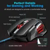 Souris Souris d'ordinateur Gamer Souris de jeu ergonomique USB Filaire Jeu Mause 5500 DPI Souris silencieuse avec rétroéclairage LED 7 boutons pour PC portable 231020