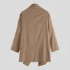 Trenchcoats voor heren 2023 Vintage heren katoenen poncho's Sjaalkraag Lange mouw Mantel Onregelmatige jassen Effen streetwear Bovenkleding 231020