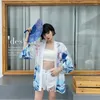 Vêtements ethniques Style japonais Wave Print Samurai Kimono Streetwear Hommes Femmes Cardigan Harajuku Robe Vêtements 2023 Summer Beach Yukata