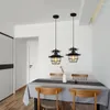 Pendant Lamps Retro Industrial Lights Iron Art Acrylic Black Cage E27 Chandelier Creativity Loft Restaurant Bar Bedside Study Lamp2023