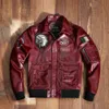 Herren Leder Faux Flight A2 Pilot Indische Kuh Motorrad Weinrot Jacke 100 Rindsleder Stickerei Bomber Männliche Kleidung 231020