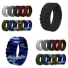 Bandringar 2021 Sile Rings Tire Tread Design Rubber Wedding Bands for Men 9.0mm bred med Groove Flexible Ring Smycken Ring DHN3G