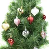 Julekorationer 12st plasthjärta stjärna prydnad för Christams träddekor Rödguld silver julbollar för juldekoration Nyårsdekor x1020