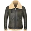 Couro falso masculino 2024 inverno real jaqueta de pele carneiro shearling genuíno rock jaquetas alta qualidade b3 bombardeiro casacos masculinos 231020