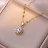 Necklace Earrings Set OL Rotating Round Ring Stud Bracelets For Women Gold Color White Zircon Engagement Party Bridal