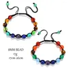 Charm Bracelets 13 Pc 6 Mm Crystal Beads Woven Yoga Bracelet For Women Man Lover Gift Adjustable Rock Agate 7 Color Power Stone Bangle