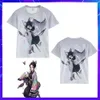 Cosplay ny bomull anime demon slayer cosplay custume kawaii casual t-shirt vuxna barn förälder-barn kort ärm spöke blad grafik