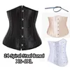 Corset 24 Pełna stalowa kość talia Cincher Trainer Satin Corset Talle Training Training Underbust Plus Size Modelowanie Pasek XS-6344V