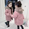 Casaco de inverno jaquetas para meninas 2023 parkas 4 12 a 14 anos casaco pesado para crianças com capuz crianças engrossar quente adolescente outerwear bebê 231020