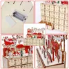 Kerstversiering Innovatieve cadeau-ideeën Houten kerstadventskalender 2022 Kerst LED houten adventskalender met 24 lades Kerstmis x1020