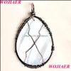 Pendant Necklaces Wojiaer Natural Abalone Shell Drop Pendant For Women Tree Of Life Wire Wrap Beads Mixed Colors Diy Handmade Necklace Dhu7Y