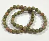 Bracelet à brins pour femmes et hommes, perles en pierre d'unakite, 6mm, 8mm, 10mm, 12mm, 8''