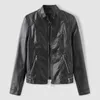 女性用ジャケットプラスサイズ3xl秋の革のジャケット女性スタンドカラースリムPUファッションモーターサイクルモトバイカーコート