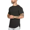 Muscleguys Long T-shirt Men hip Hop Gyms t-shirt Longline extra lång tee-skjorta för manlig kroppsbyggande och fitness toppar tshirt351o