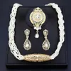 Wedding Jewelry Sets Sunspicems Chic Morocco Bride Jewelry Sets Women Caftan Belt Beads Choker Necklace Crystal Brooch Drop Earring Algeria Bijoux 231019