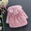 Jackets 27Years Baby Girl Clothes For Kids Faux Fur Jacket Hooded Cute Thicker Warm Soft Toddler Coat Children's Winter Clothing BC1861 231019